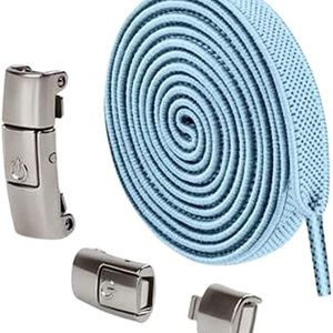 Free Tie Lazy Shoelaces feature a unique curved buckle and flat elastic rope